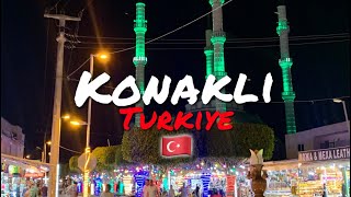 Konakli town Turkiye  bazaar evening walk Alanya Antalya Turkey The Mosque call to prayer турция [upl. by Marilou]