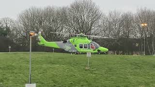 Heli med 80 gnicu aw169 helicopter taking off at Glenfield hospital Leicester [upl. by Puna]