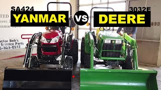 Comparison  John Deere 3032E Vs Yanmar SA424  Compact Tractors [upl. by Nylazor579]