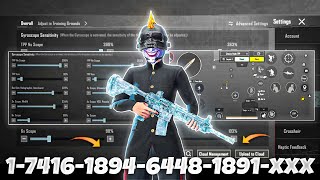 New Update 34⚡Best Sensitivity code  Control Settings Pubg Mobile Bgmi Sensitivity 2024 [upl. by Ellinet]