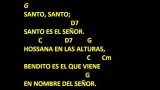 CANTOS PARA MISA  SANTO 4  LETRA Y ACORDES [upl. by Rifkin81]