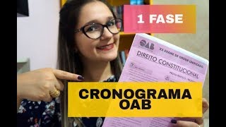 CRONOGRAMA DE ESTUDOS  1ª FASE OAB [upl. by Steiner467]