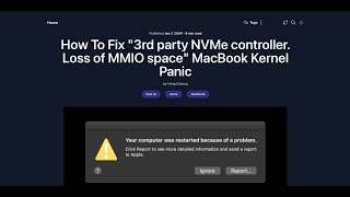 How To Fix quot3rd Party NVMe Controller Loss of MMIO spacequot Kernel Panic on macOS [upl. by Enidlarej370]