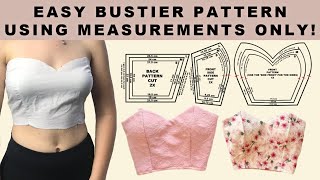 HOW TO MAKE A SWEETHEART BUSTIER PATTERN WITH MEASUREMENTS  PATTERNS FOR S M amp L [upl. by Philip155]