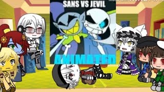 Undertale reacts to Sans vs Jevil  finally a finished reaction [upl. by Ayardna245]