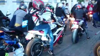 Desfile y rugidos de motos Sábado del campeonato motos GP en Jerez de la Frontera [upl. by Blus]