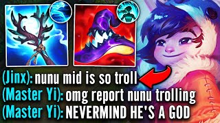 My whole team thought I was trolling for picking Nunu mid but then I carried them all [upl. by Osgood454]