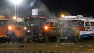 School Bus Demolition Derby 11 busses at Porter County Faire 2019 [upl. by Ailet63]