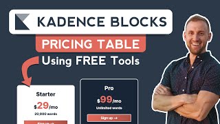 FREE Kadence Blocks Tutorial  How to Build a Beautiful Pricing Table That Converts [upl. by Detta]