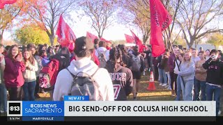 Community sends off Colusa Highs football team to state championship game [upl. by Hedy]