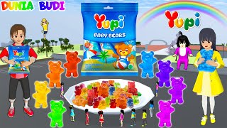 Yuta Mio Jadi Sultan Jualan Permen Yupi Gummy Bears Rainbow Warna Warni🌈  Baby Celine Borong Permen [upl. by Nahtannhoj464]