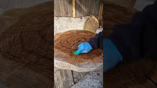 Stolik kawowy z plastra jesionu  olejowanie woodworking wood design handmade poland diy [upl. by Lourie]