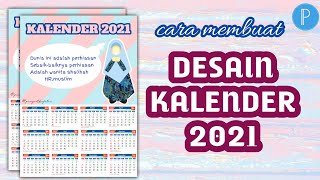 cara membuat kalender sendiri  kalender 2021  PixelLab [upl. by Anesor]