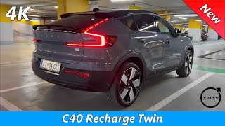 Volvo C40 Recharge Twin 2022  FIRST look at NIGHT in 4K  Exterior  Interior Thunder Gray [upl. by Nitsej]