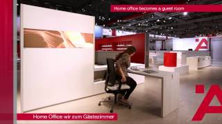 Plus de vie au m2  12  Le bureau à domicile devient une chambre damis  Interzum 2015 [upl. by Ilario131]