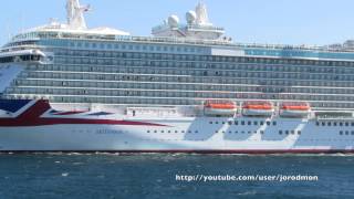 Cruise Ship BRITANNIA departs A Coruña [upl. by Brause]