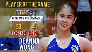 UAAP 81 WV Deanna Wong named PoG after dropping 30 EXC sets vs FEU  April 3 2019 [upl. by Coryden]