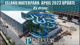 An updated drone look at construction on Showboats Island Waterpark [upl. by Prince]