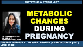 The Metabolic changes during Pregnancy  DrVaishali Vasavda [upl. by Aivataj]