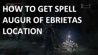 Bloodborne HOW TO GET SPELL AUGUR OF EBRIETAS LOCATION [upl. by Medin]