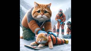 Cat Skiing ⛷️ trending cute viral cat shorts [upl. by Selemas]