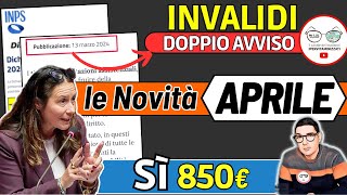 🔴 INVALIDI PARZIALI e TOTALI 8 NOVITÀ APRILE 2024 ➡ IMPORTI INCREMENTI PENSIONE BONUS 850€ INPS [upl. by Leupold]