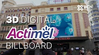 Danone Actimel 3D Digital Billboard in Madrid [upl. by Korney167]