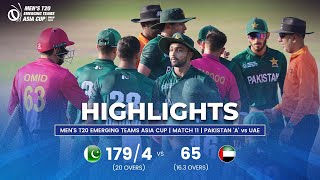 Pakistan A vs UAE  Mens T20 Emerging Teams Asia Cup  Match 11 [upl. by Cleveland]