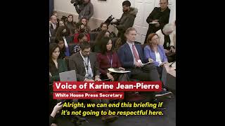 Karine JeanPierre Abruptly Ends Briefing After Reporters Disruption [upl. by Derick]