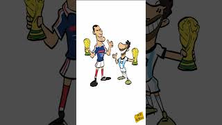 Zidane and Messi and on Scoring in A World Cup Final football cartoon [upl. by Egidio]