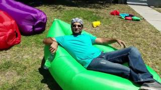 How to use inflatable Hangout Sofa  New Features  Extra Tips on how to inflate and repair [upl. by Kciremed]