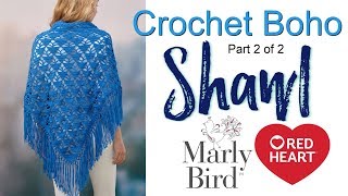 Crochet Boho Shawl Tutorial for Beginners Part 2 of 2 [upl. by Nohsyt]