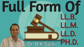 Full Form of LLB LLM LLD amp PHDFull Form of Law Degrees [upl. by Hteboj]