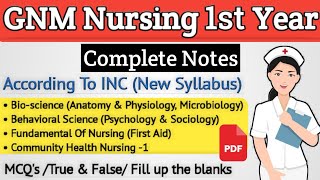 GNM Nursing 1st Year Complete Notes [upl. by Verdie805]