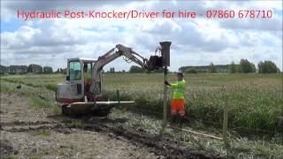 Hydraulic Post KnockerDriver Digger Attachment [upl. by Eisteb]