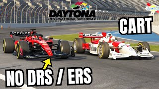 Can a CART Beat a CURRENT F1 at Daytona  The Rematch [upl. by Gilges]