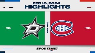 NHL Highlights  Stars vs Canadiens  February 10 2024 [upl. by Aneeles]