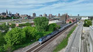 Amtrak 7 Empire Builder with new Borealis Trains May 19 2024 leaving Milwaukee WI [upl. by Jobey]