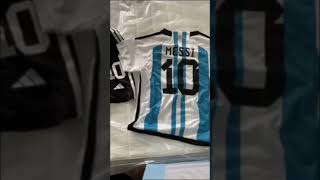 Kids Argentina 2022 Home 3 Stars Jersey Kit Review  Soccerdealshop [upl. by Buehler]