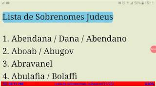 Lista de Sobrenomes de Famílias Judaicas [upl. by Emerald]