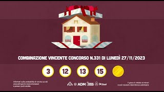 VinciCasa  Estrazione del 27112023 [upl. by Suoicul57]