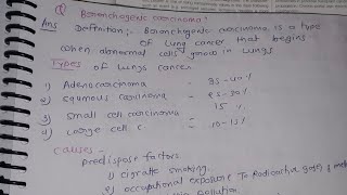 bronchogenic carcinoma short note 5 marks practice of medicine [upl. by Craddock]