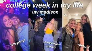 COLLEGE WEEK in my LIFE  uwmadison date party socials and Chelsea Cutler concert [upl. by Airdnala]