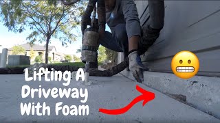 How To Lift A Sinking Concrete Driveway With Foam [upl. by Nylloc]