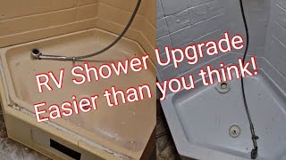 Upgrading an RV camper shower  DIY Repair and renovation [upl. by Nona]