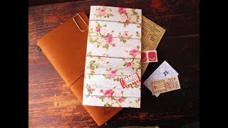 紙もの好きの雑記帳 75 簡単！トラベラーズノートのレフィルを作る パンフレットステッチ DIY Travelers Notebook Inserts [upl. by Enedan794]