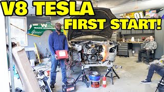 Starting the worlds first V8 powered Tesla [upl. by Boyden922]