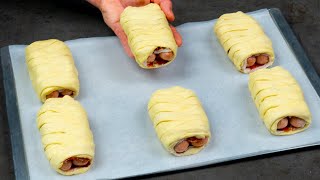 Tutti cercano questa ricetta delle salsicce in pasta sfoglia Semplice e delizioso [upl. by Enyak]