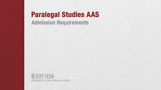 Paralegal Studies AAS  Admission Requirements [upl. by Namaan]