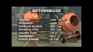 BET130600RP  Bétonnière brouette 130 L [upl. by Aicatsue]